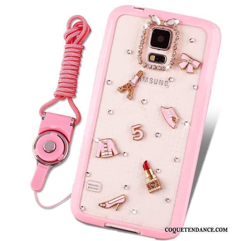 Samsung Galaxy S5 Coque Ornements Suspendus Dessin Animé Très Mince Strass Incassable