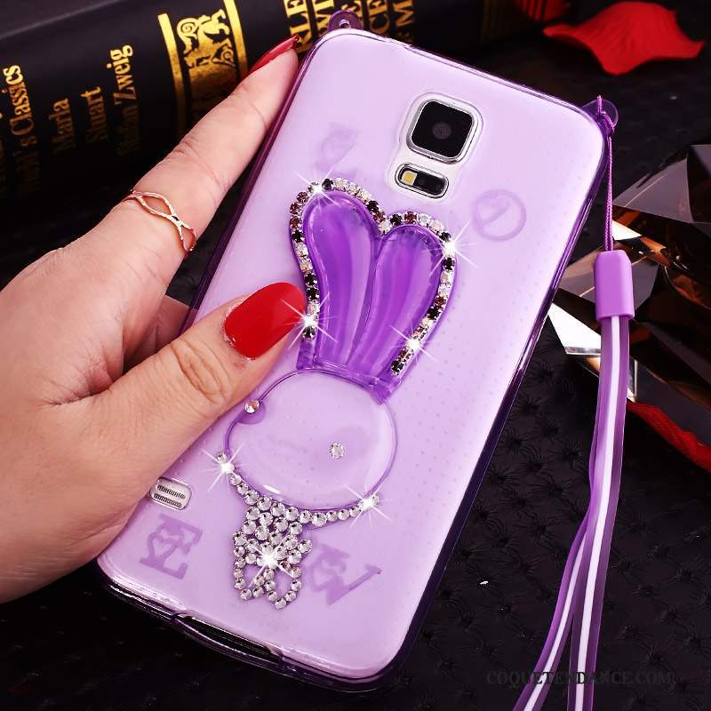 Samsung Galaxy S5 Coque Silicone De Téléphone Dessin Animé Violet Strass