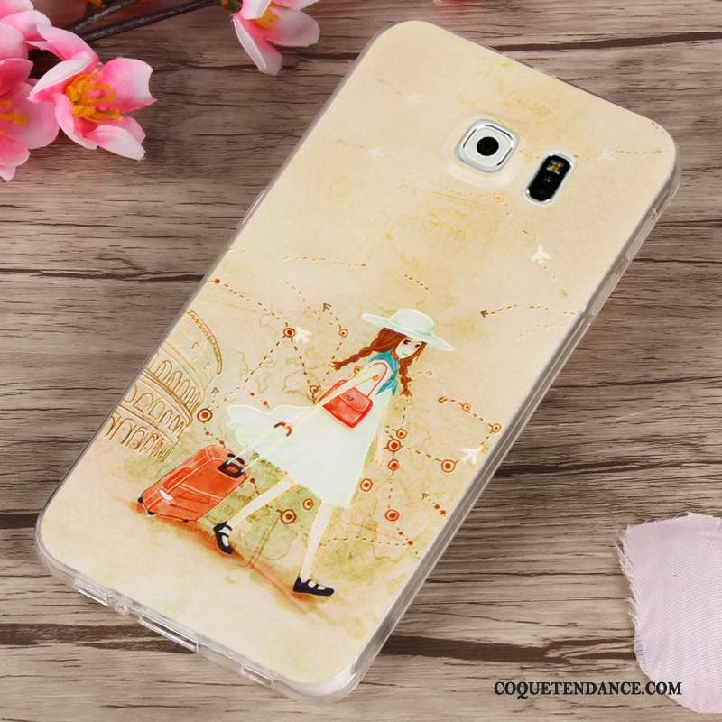 Samsung Galaxy S6 Coque Dessin Animé Jaune Étui Fluide Doux