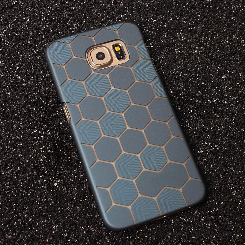 Samsung Galaxy S6 Coque Délavé En Daim Protection Simple Tendance Bleu