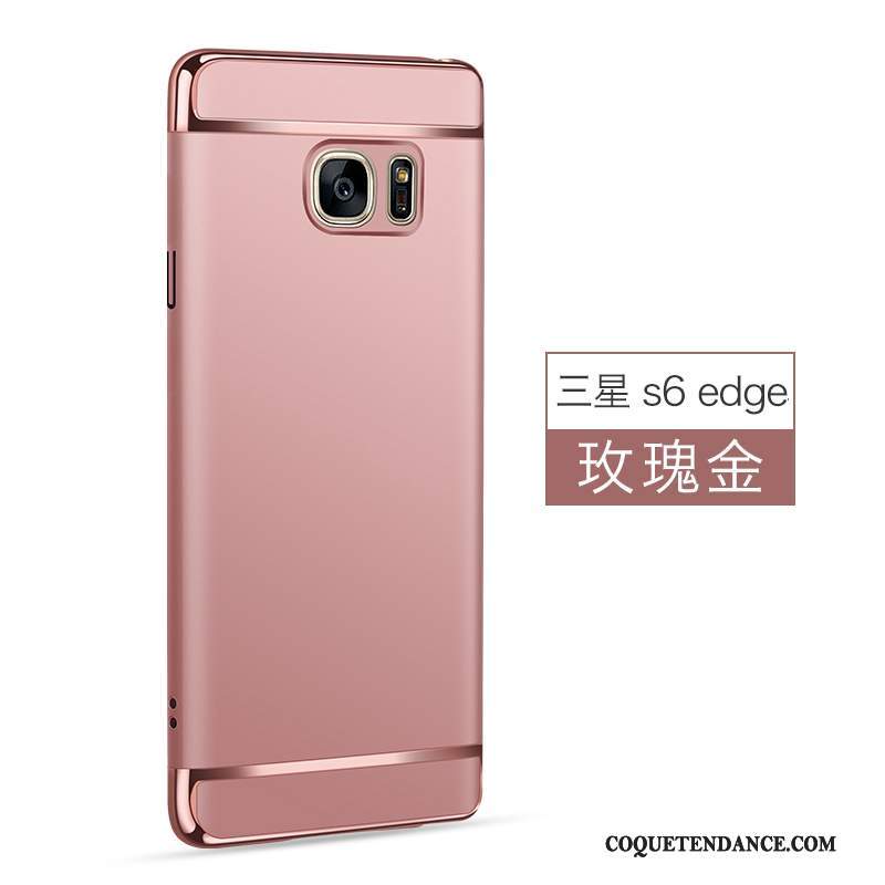 Samsung Galaxy S6 Edge Coque Étui Délavé En Daim Rose Protection