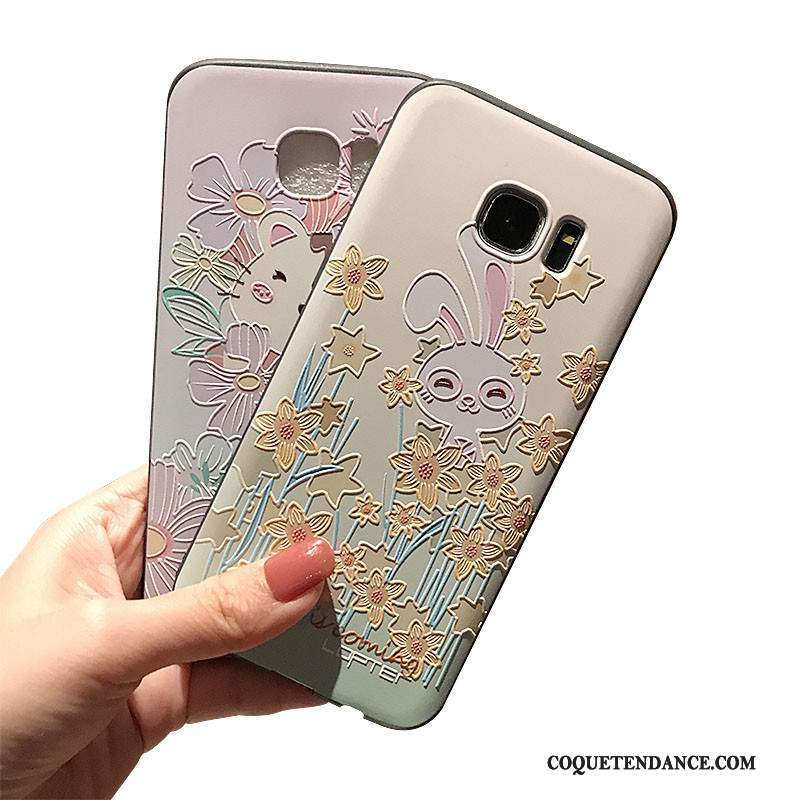 Samsung Galaxy S7 Coque De Téléphone Support Multicolore Gaufrage Noir