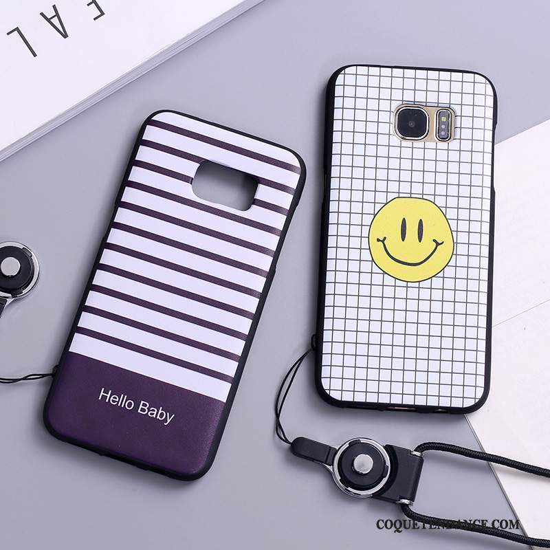 Samsung Galaxy S7 Coque Ornements Suspendus En Silicone Blanc Personnalité De Téléphone