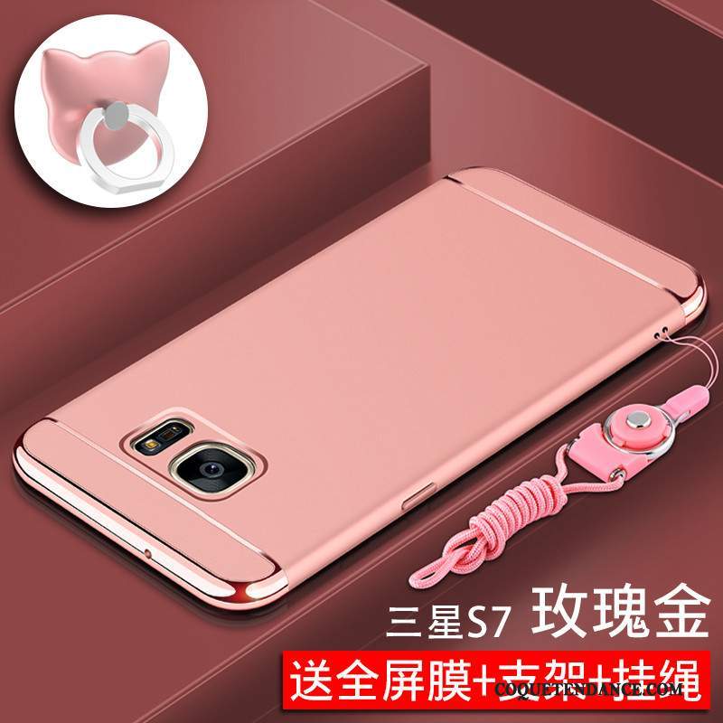 Samsung Galaxy S7 Coque Tout Compris Rose Difficile Étui Protection