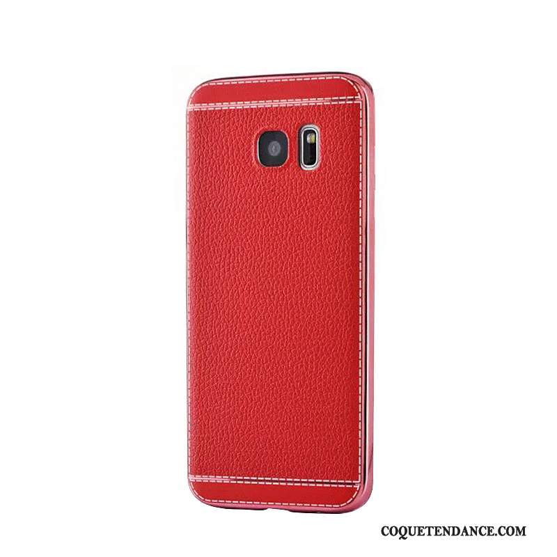 Samsung Galaxy S7 Edge Coque Business Modèle Fleurie Protection Rouge Placage