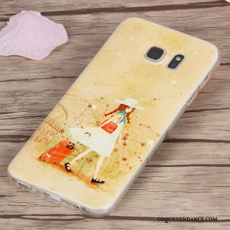 Samsung Galaxy S7 Edge Coque De Téléphone Dessin Animé Jaune Silicone Étui