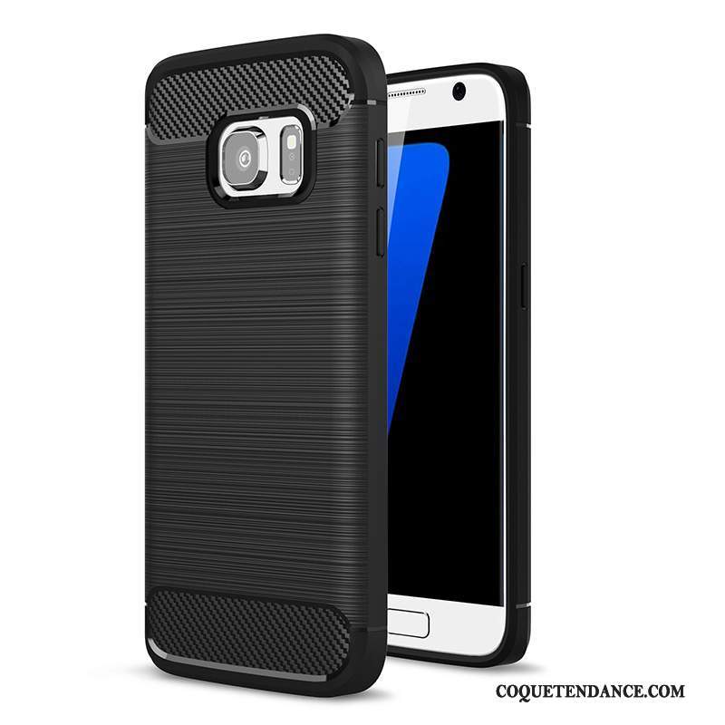 Samsung Galaxy S7 Edge Coque Fluide Doux Protection Silicone Étui Noir