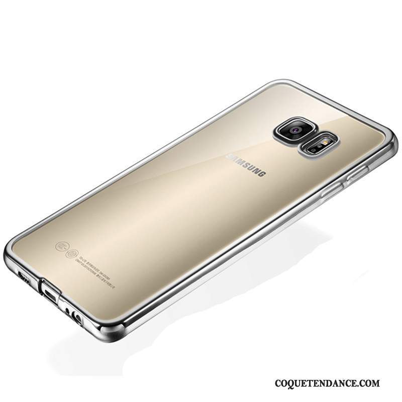 Samsung Galaxy S7 Edge Coque Protection Argent Étui Silicone