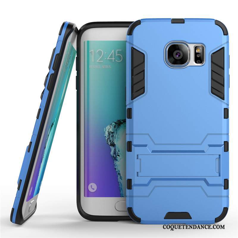 Samsung Galaxy S7 Edge Coque Étui Difficile Bleu Support Protection
