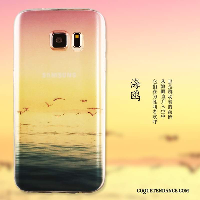 Samsung Galaxy S7 Edge Coque Étui Jaune Peinture Incassable Protection