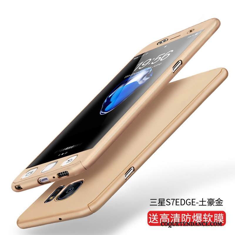 Samsung Galaxy S7 Edge Coque Étui Tout Compris Or Incassable De Téléphone