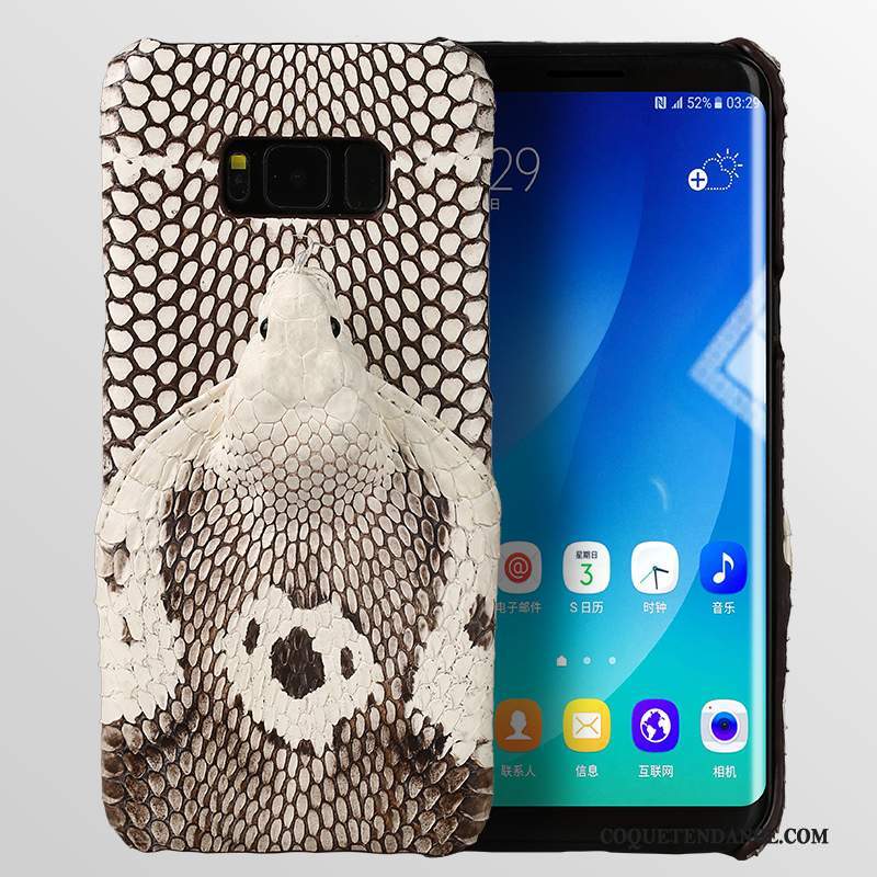 Samsung Galaxy S8+ Coque Blanc Étui En Cuir Boucle Tendance Anneau