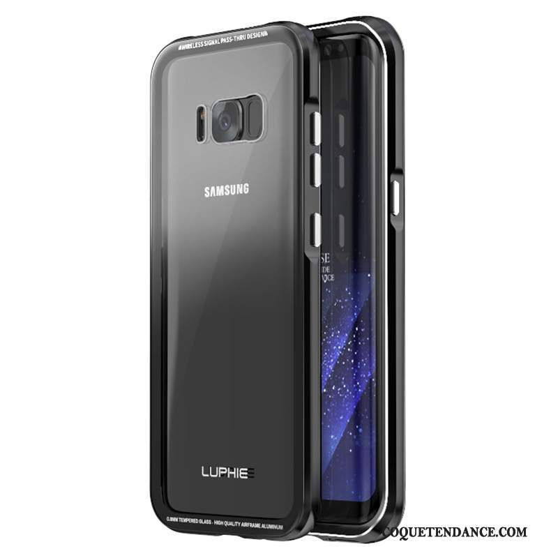 Samsung Galaxy S8+ Coque Créatif Étui Protection Noir Verre Trempé