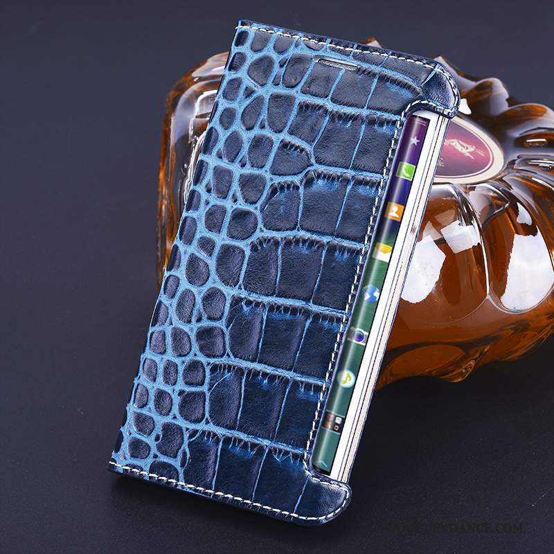 Samsung Galaxy S8 Coque Cuir Véritable Bleu Marin Protection De Téléphone Incassable