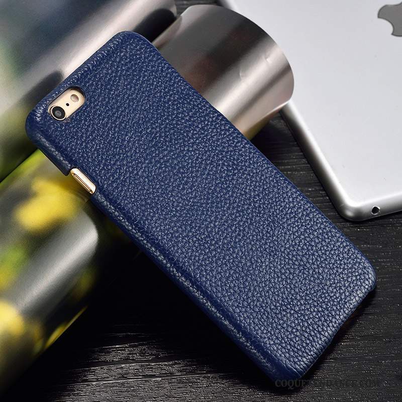 Samsung Galaxy S8+ Coque Cuir Véritable Tendance Simple Protection Bleu Marin