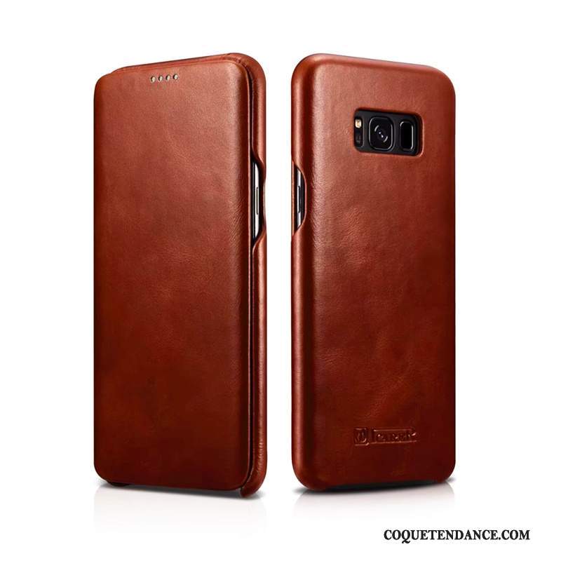 Samsung Galaxy S8+ Coque De Téléphone Étui En Cuir Housse Mesh Cuir Véritable