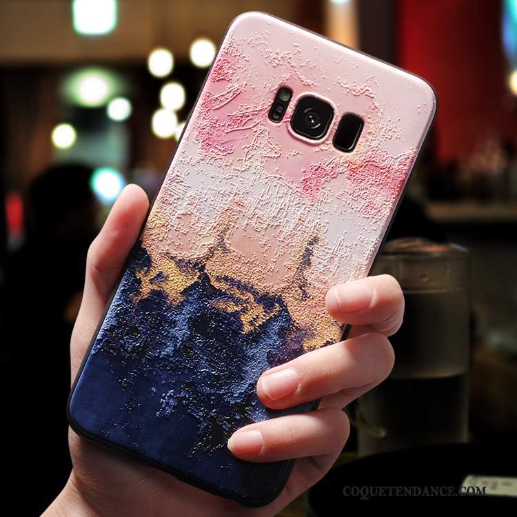 Samsung Galaxy S8+ Coque Délavé En Daim De Téléphone Créatif Rose Très Mince