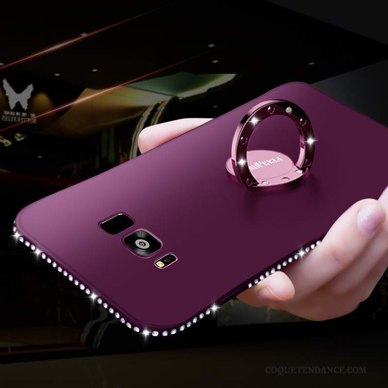 Samsung Galaxy S8 Coque Délavé En Daim Personnalité De Téléphone Incassable Violet