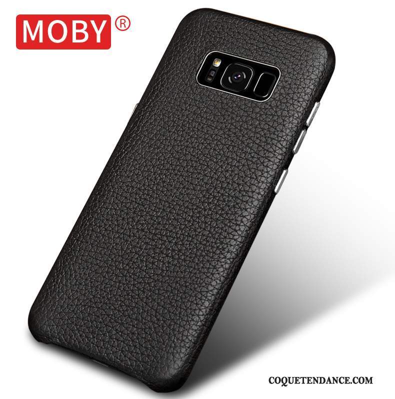 Samsung Galaxy S8 Coque Mince Couvercle Arrière Noir Étui En Cuir De Téléphone