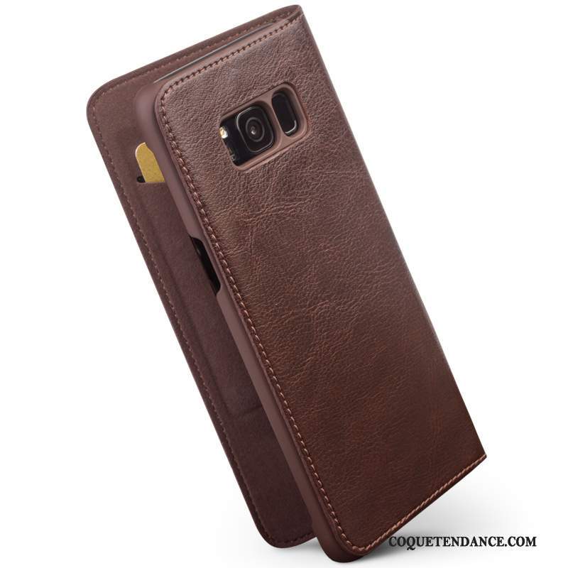 Samsung Galaxy S8+ Coque Protection Business Housse De Téléphone Cuir Véritable