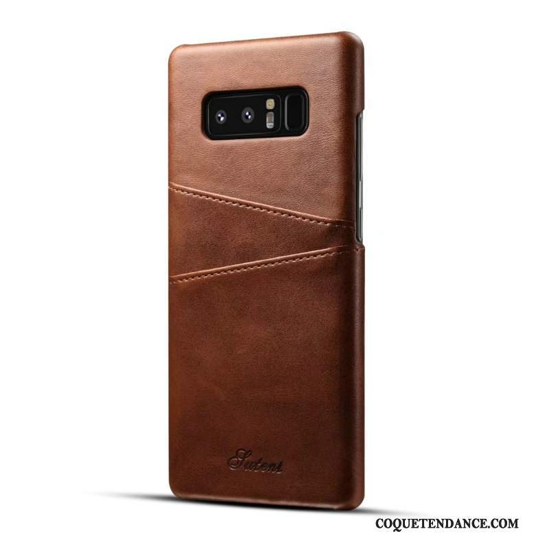 Samsung Galaxy S8+ Coque Protection Cuir Véritable De Téléphone Business Carte