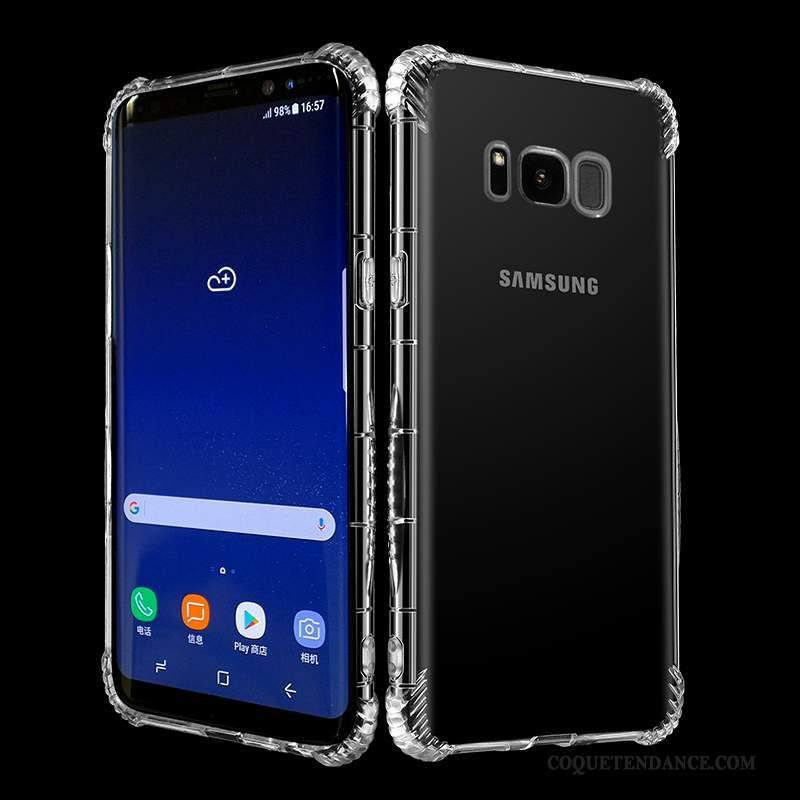 Samsung Galaxy S8 Coque Protection De Téléphone Silicone Blanc Transparent