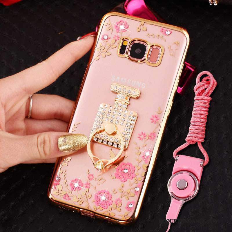 Samsung Galaxy S8 Coque Strass Silicone Étui Incassable Anneau