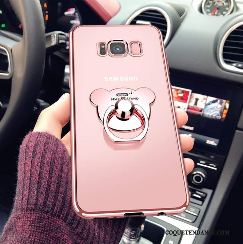 Samsung Galaxy S8 Coque Tout Compris Fluide Doux Créatif Rose Transparent