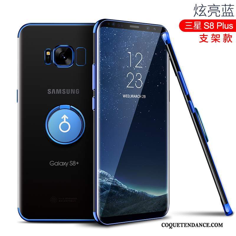 Samsung Galaxy S8+ Coque Transparent Bleu Fluide Doux Très Mince Créatif