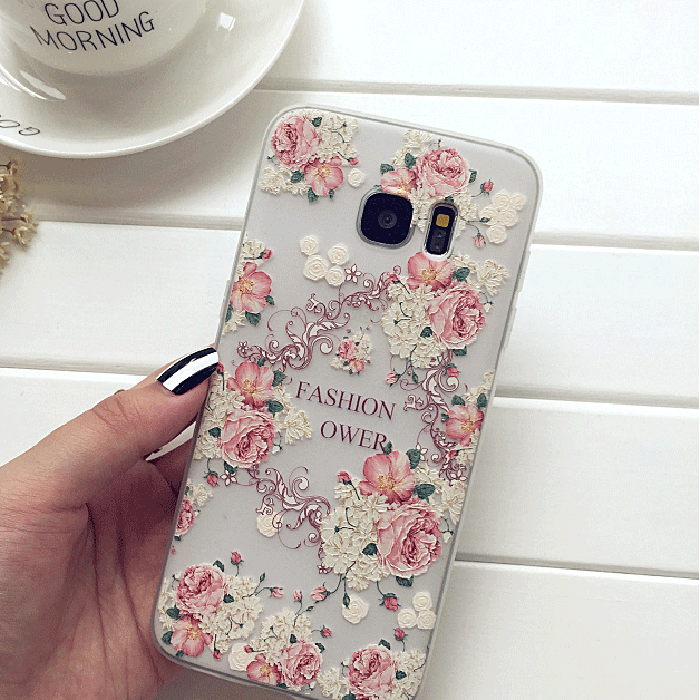 Samsung Galaxy S8 Coque Étui Très Mince Fluide Doux Fleur Rose