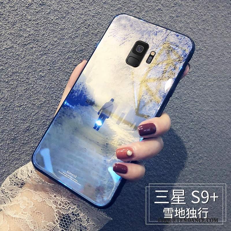 Samsung Galaxy S9+ Coque Bleu Incassable Silicone De Téléphone Personnalité