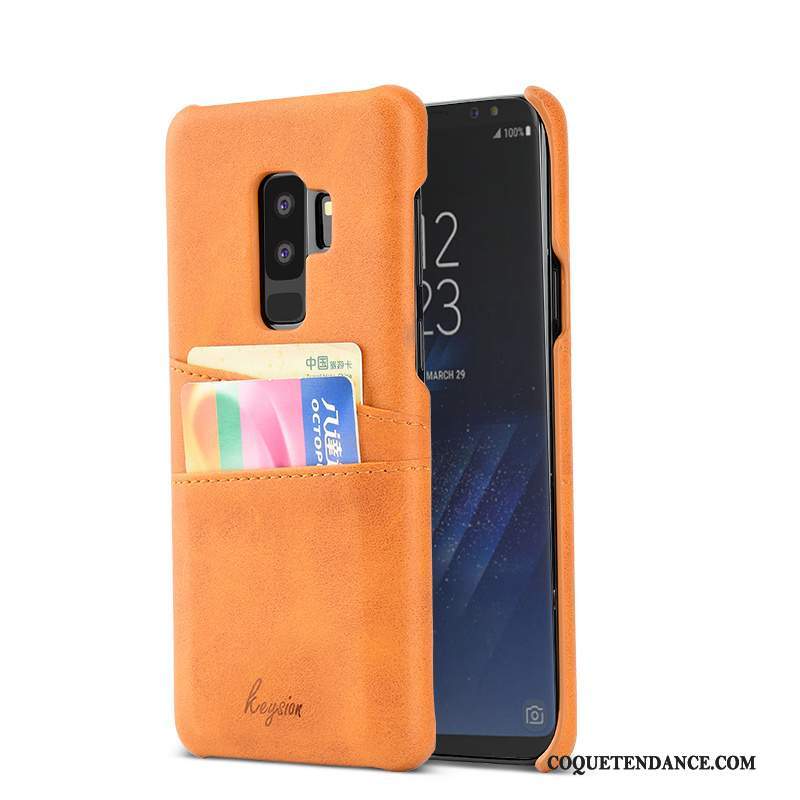 Samsung Galaxy S9+ Coque Carte Orange Tendance Étui Mode