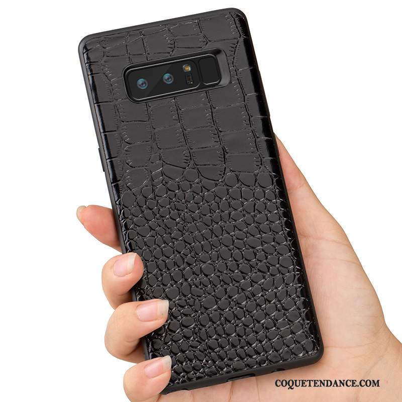 Samsung Galaxy S9+ Coque De Téléphone Noir Business Incassable Cuir Véritable