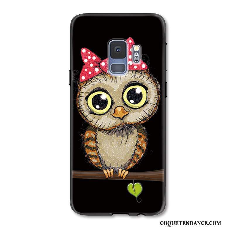 Samsung Galaxy S9 Coque Gaufrage Noir Tendance Amoureux Chat