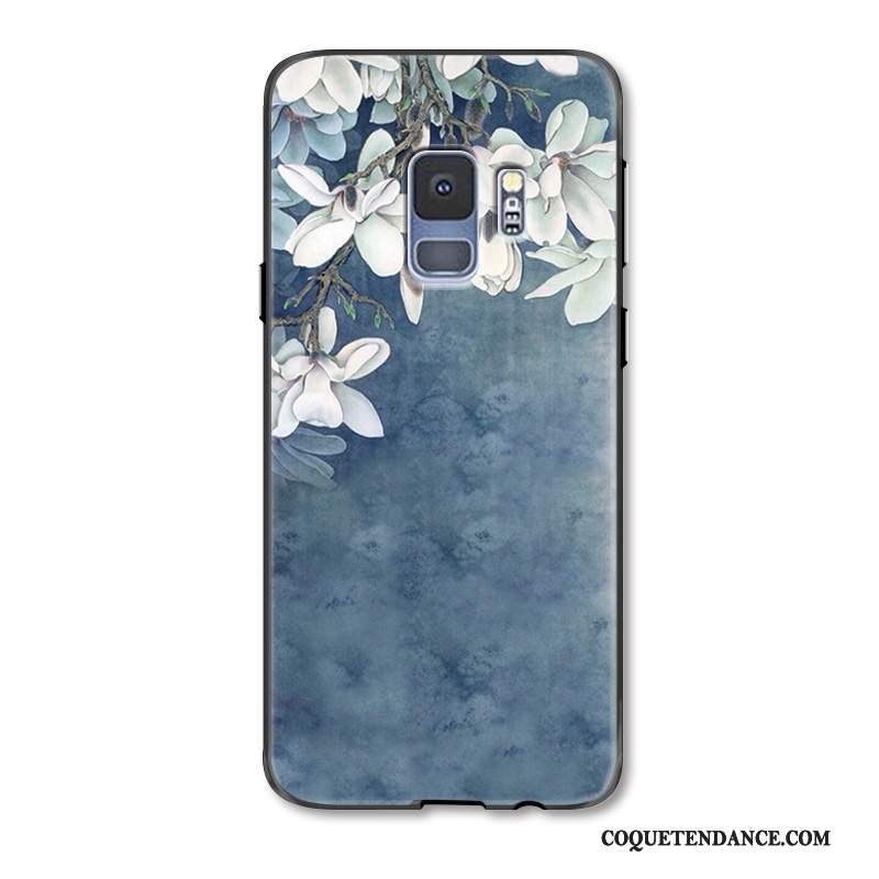 Samsung Galaxy S9+ Coque Ornements Suspendus De Téléphone Bleu Simple Incassable