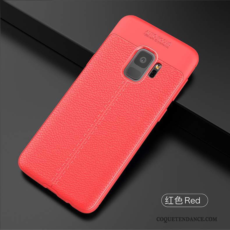 Samsung Galaxy S9+ Coque Silicone Rouge Incassable Étui Bleu