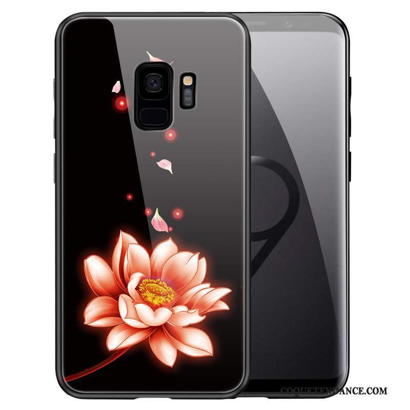 Samsung Galaxy S9 Coque Simple Étui Protection Verre Trempé Noir