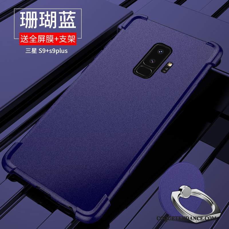 Samsung Galaxy S9+ Coque Tout Compris Délavé En Daim Étui De Téléphone Silicone