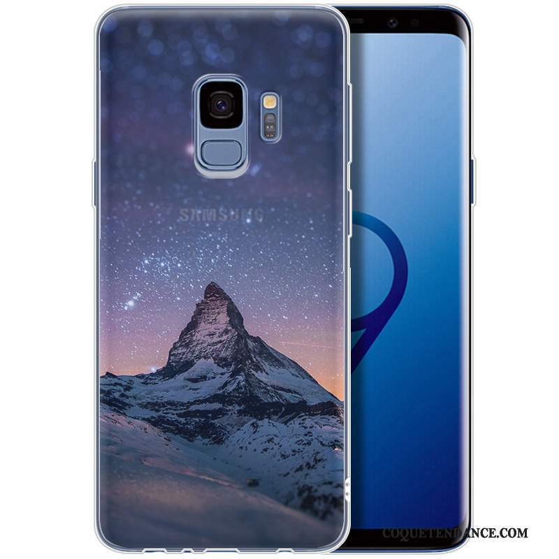 Samsung Galaxy S9+ Coque Violet Silicone Marque De Tendance Étui Simple