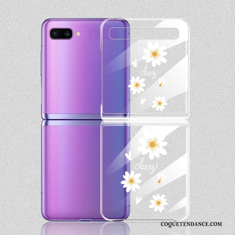 Samsung Z Flip Coque Étui Amoureux Transparent Fleur Mode