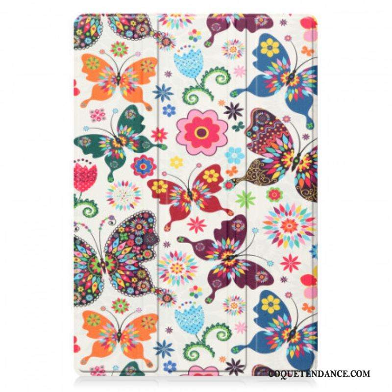 Smart Case Samsung Galaxy Tab A8 (2021) Renforcée Papillons et Fleurs