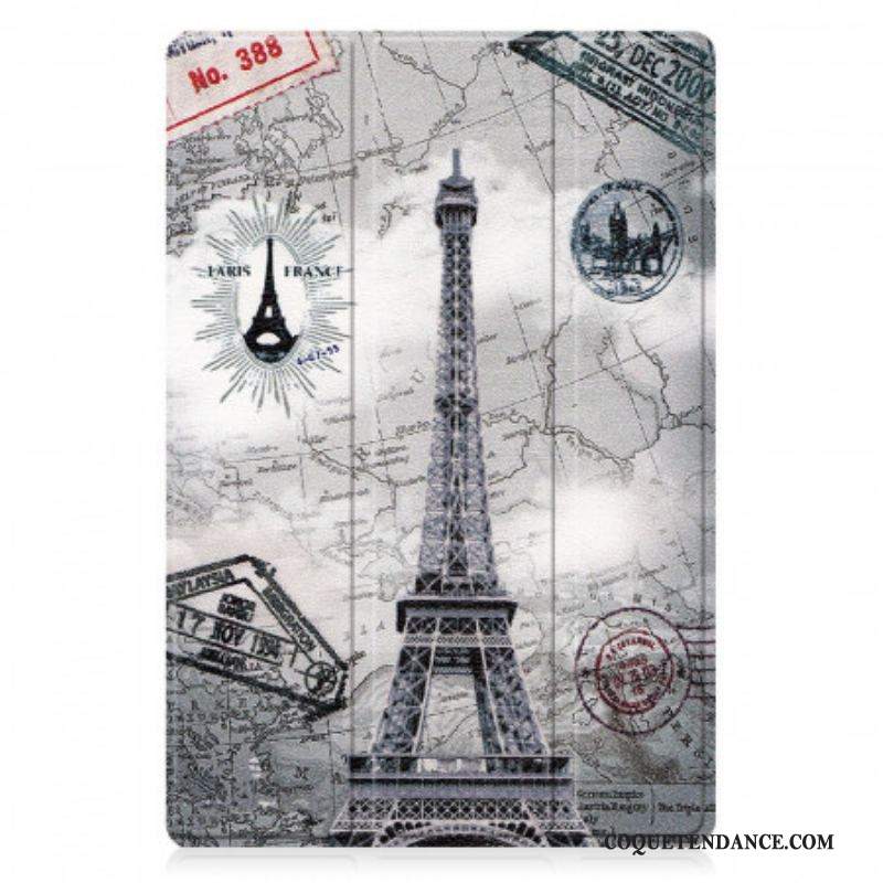 Smart Case Samsung Galaxy Tab A8 (2021) Renforcée Tour Eiffel Rétro