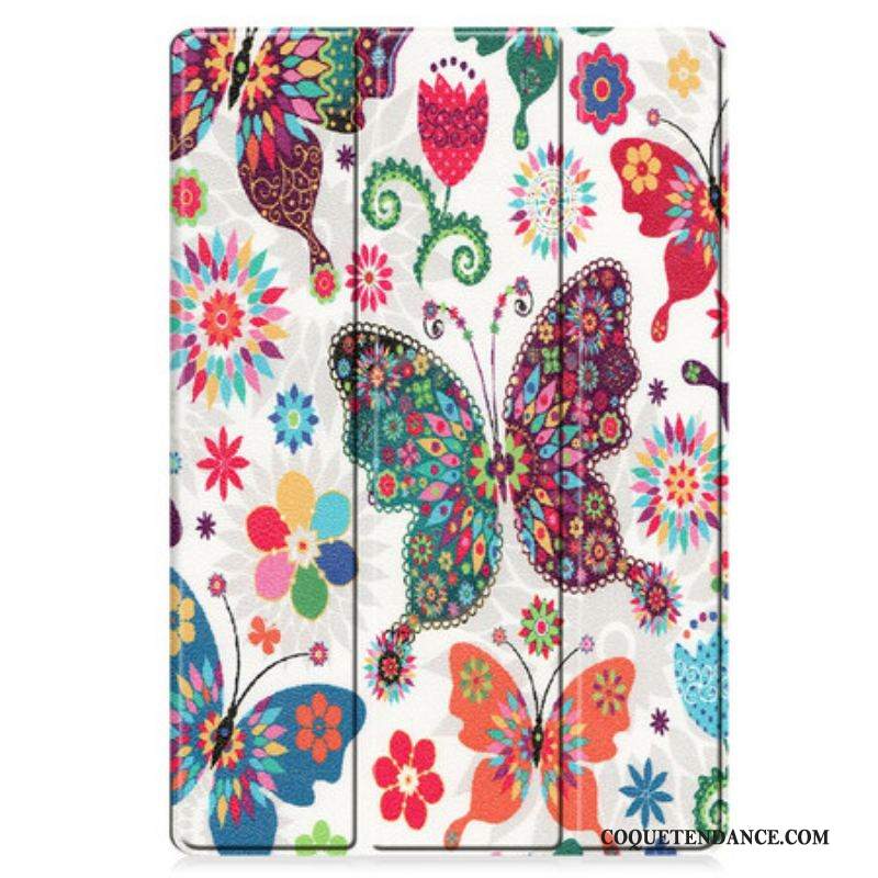 Smart Case Samsung Galaxy Tab S7 FE Porte-Stylet Fleurs Vintages