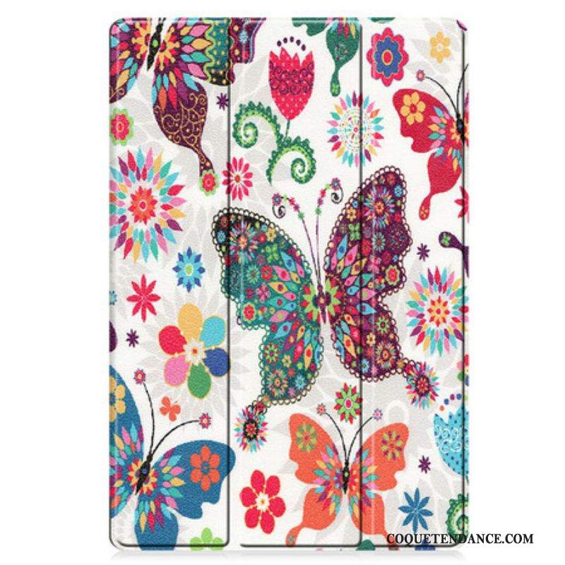 Smart Case Samsung Galaxy Tab S8 Plus / S7 Plus Renforcée Papillons et Fleurs