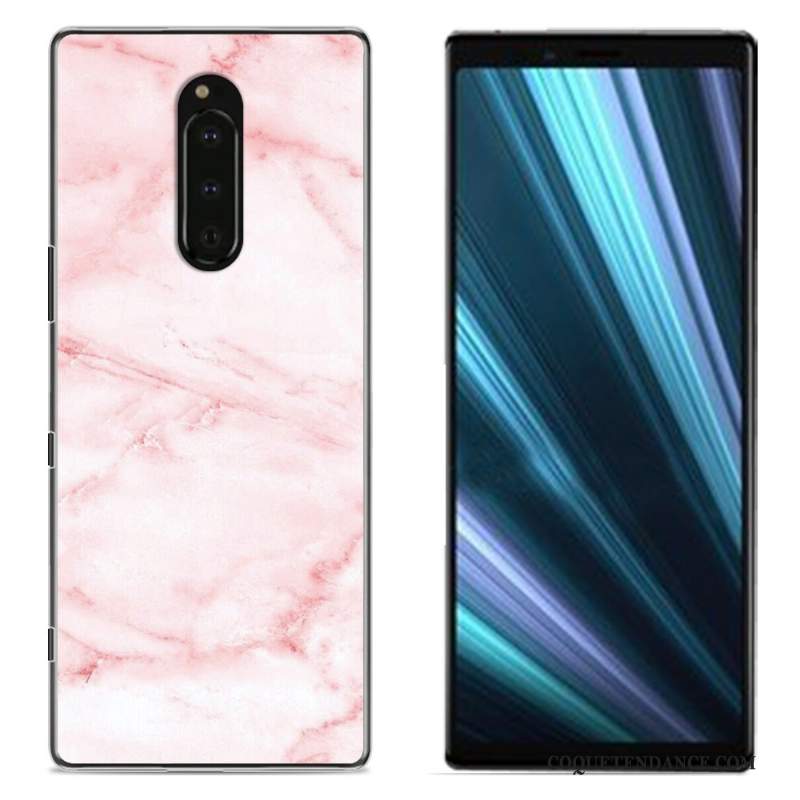 Sony Xperia 1 Coque Peinture De Téléphone Protection Tissu Rose