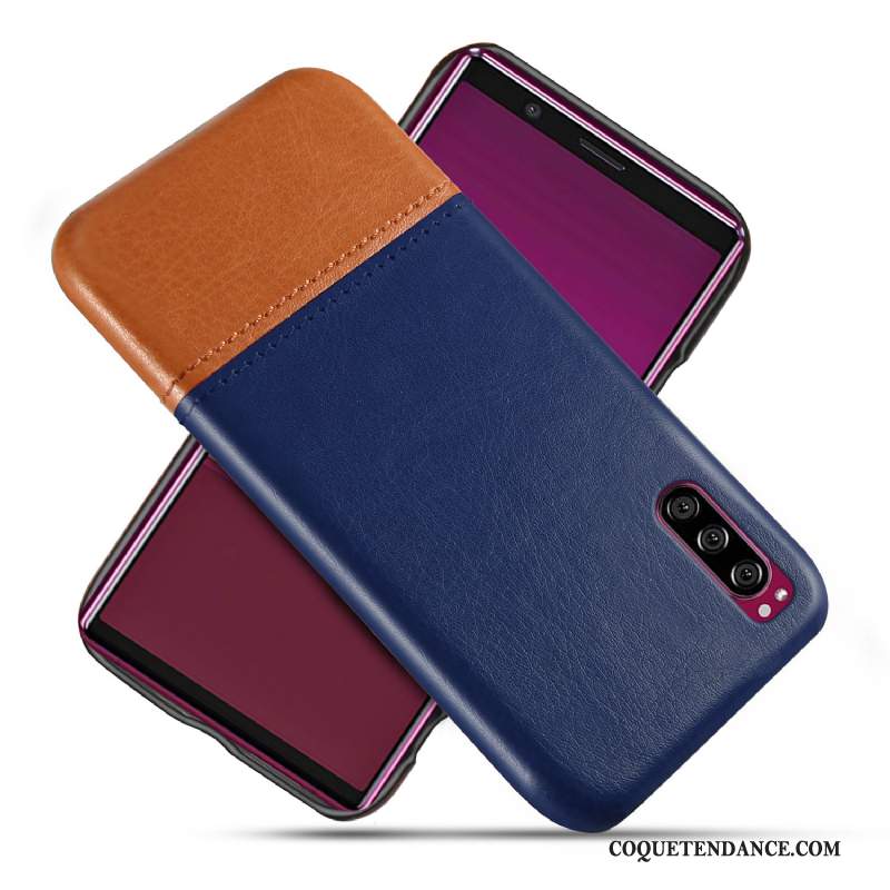 Sony Xperia 1 Ii Coque Cuir Bleu Qualité Étui