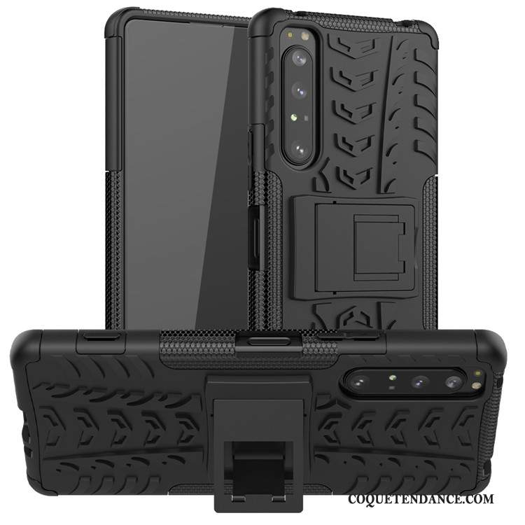 Sony Xperia 1 Ii Coque Étui Noir Support Tout Compris