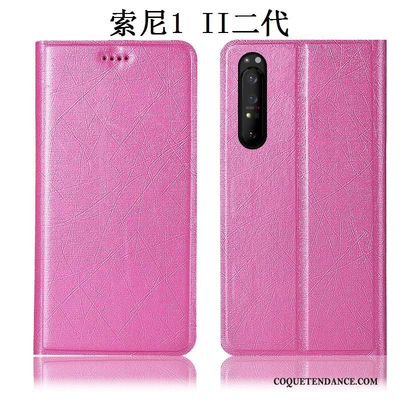 Sony Xperia 1 Ii Coque Étui Soie Protection Rouge De Téléphone