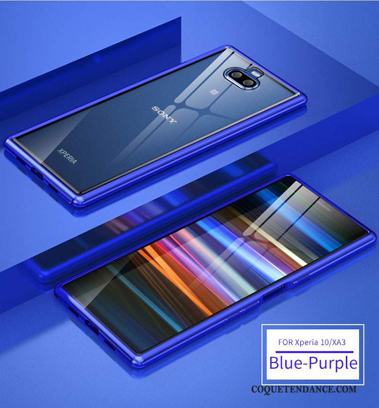 Sony Xperia 10 Coque Métal De Téléphone Soie Bicolore Bleu