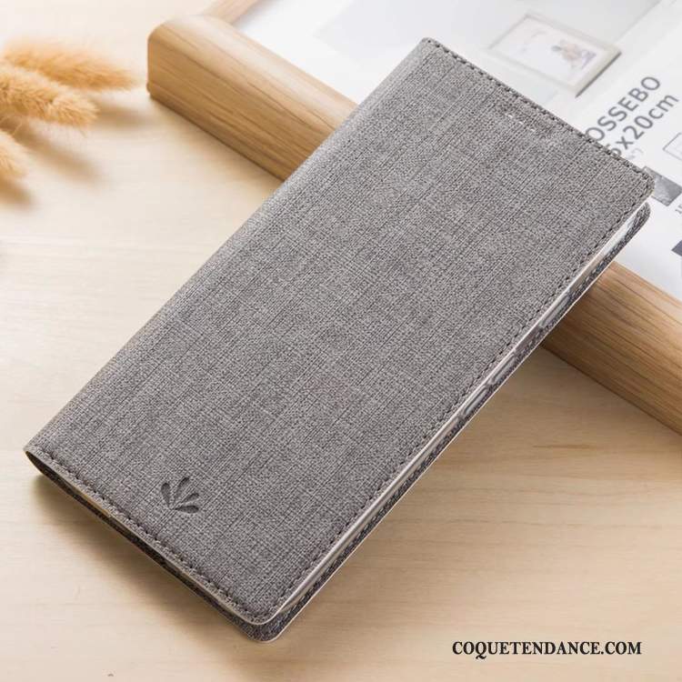 Sony Xperia 10 Coque Étui Fluide Doux Gris Modèle Fleurie